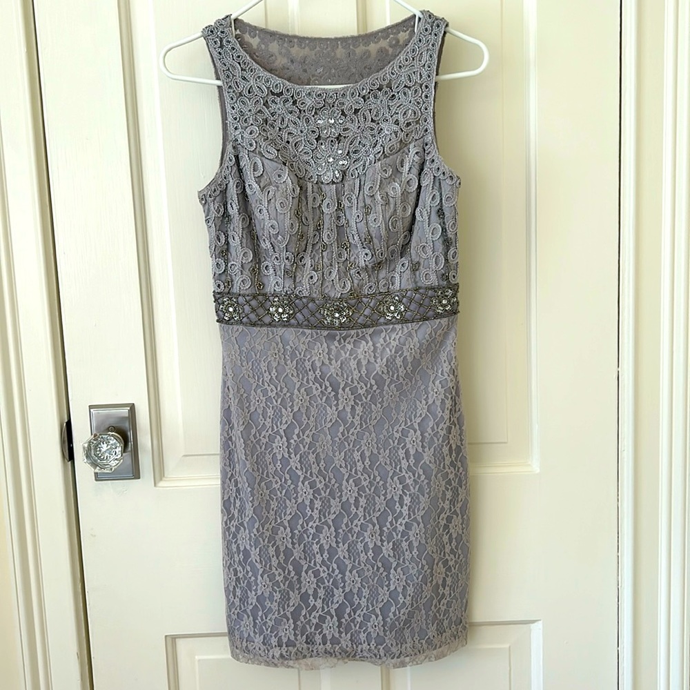 Sue Wong lace and beaded mini dress, size 2.